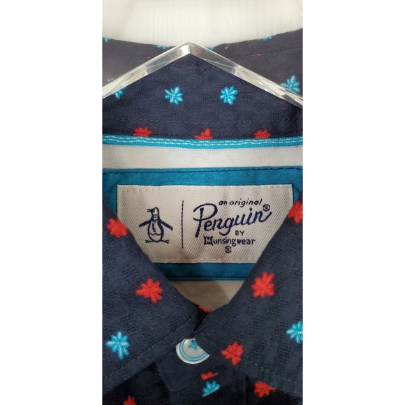 NWT Original penguin floral sapphire button shirt - Picture 13 of 14